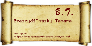 Breznyánszky Tamara névjegykártya